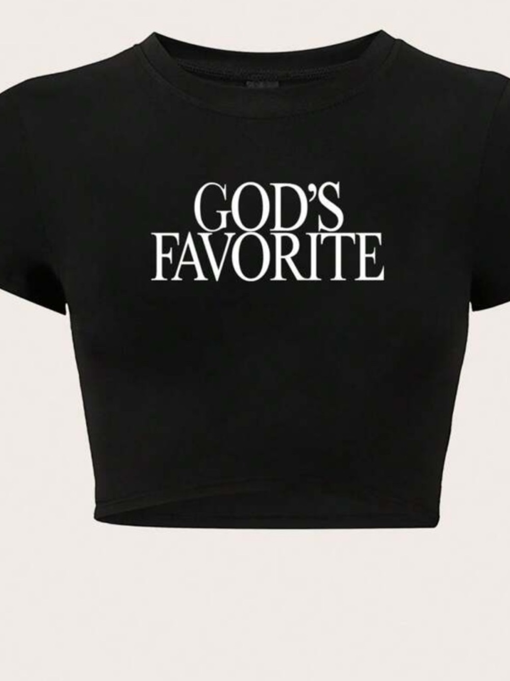 GOD'S FAVORITE Black Cropped Graphic Tee